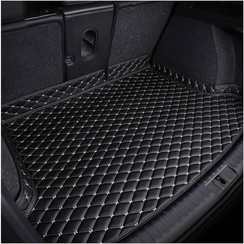 Auto Kofferraum Schutzmatte für Audi Q7 5Seats 2006-2015, Passgenaue Antirutschmatte Auto Kofferraumwanne Antirutschmatte Schubladen,Black-beige von CJYCJY