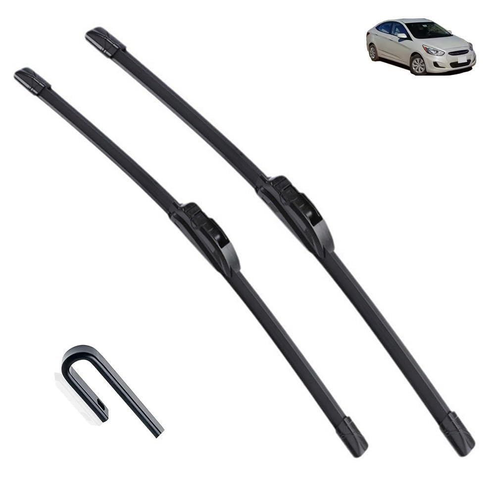 Scheibenwischer Ersatz Gummi für Hyundai Accent Verna RB RC 2010-2017 2014 2015 2016 26"+16",Ersatz-Scheibenwischer Frontscheibe von CJYCJY