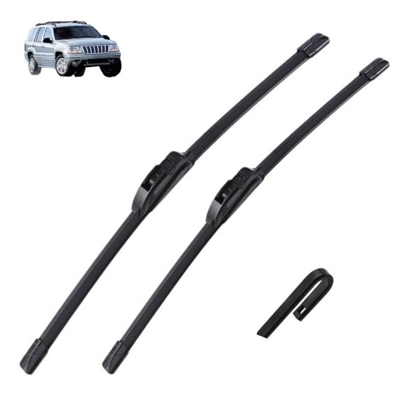 Scheibenwischer Ersatz Gummi für Jeep Grand Cherokee MK2 1999-2005 2000 2001 2002 21"+21",Ersatz-Scheibenwischer Frontscheibe von CJYCJY