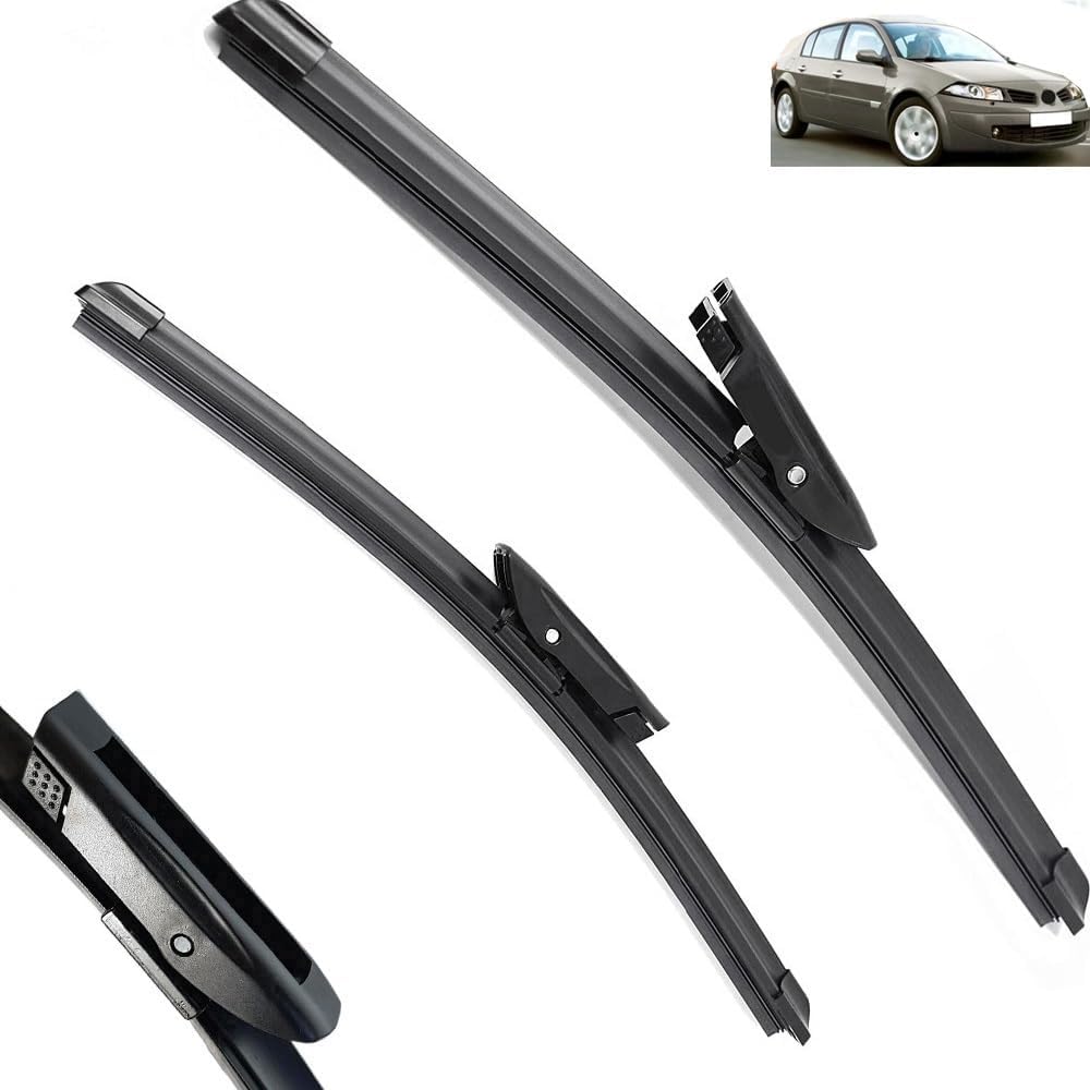 Scheibenwischer Ersatz Gummi für Renault Megane 2 MK2 2002-2008 24"+18",Ersatz-Scheibenwischer Frontscheibe von CJYCJY