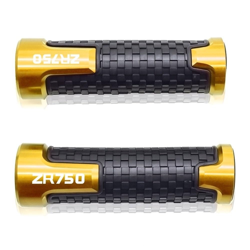 CKFDJRNAE Motorrad 7/8" 22mm Lenkergriffe Für KA&WA&SAKI ZR750 Zephyr 1991-1993 1992 ZR 750 Motorrad 7/8 "22mm Aluminium Gummi Anti-Slip Lenker Lenker Handgriffe(Gold) von CKFDJRNAE