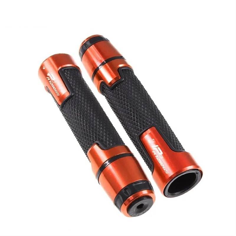 CKFDJRNAE Motorrad 7/8" 22mm Lenkergriffe Motorrad Abenteuer Anti-Rutsch Roller Griff Enden Griffe Bar Lenker Für B&MW R1250GS HP ADV(Orange) von CKFDJRNAE