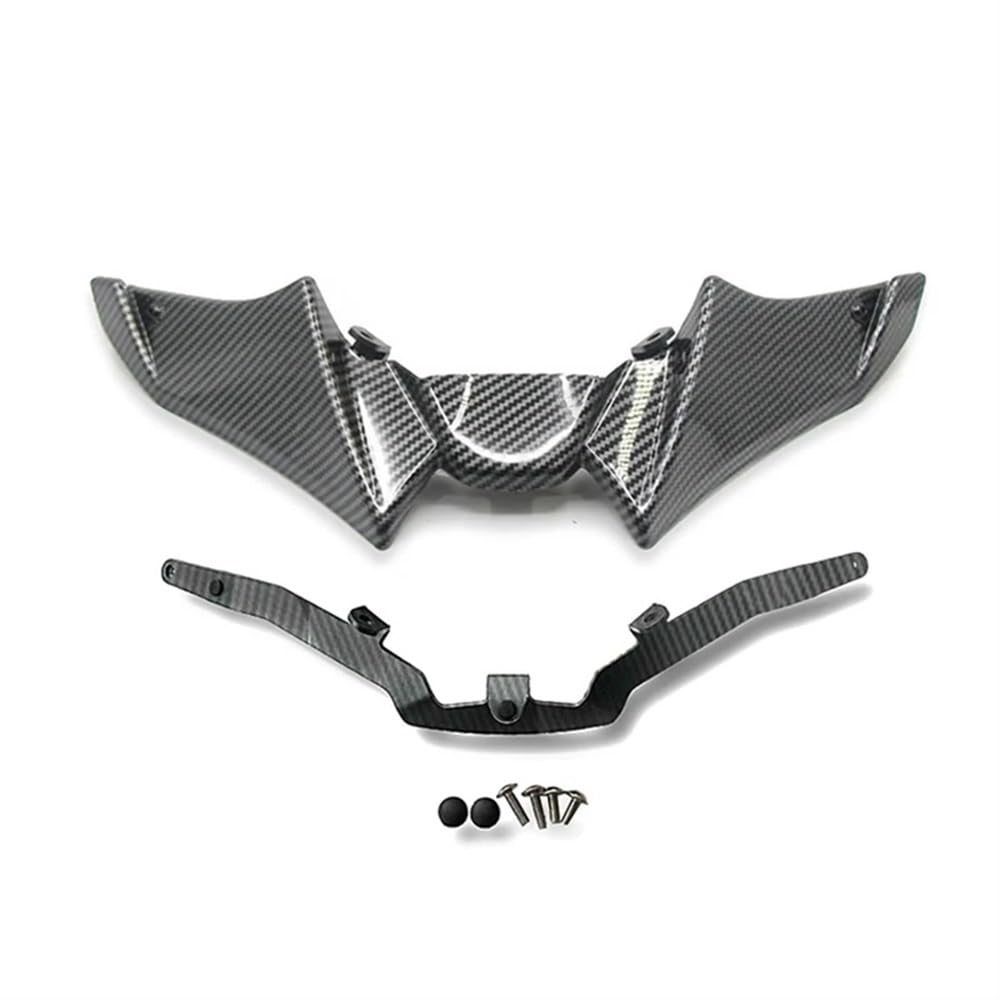 Motorrad Fixed Winglet Motorrad Naked Front Spoiler Winglet Aerodynamische Flügel Kit Spoiler Für MT-09 SP 2021-2023(Carbon Fiber Look) von CKFDJRNAE