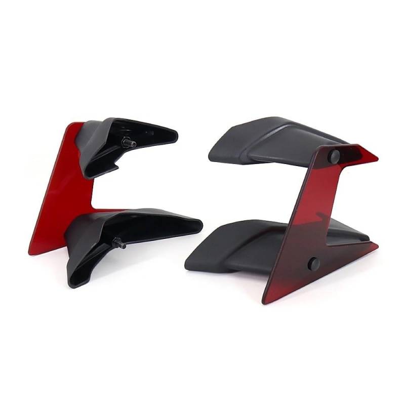 Motorrad Fixed Winglet Seitlicher Abtrieb, Nackte Spoiler Feste Winglet-Verkleidung Flügel Motorradzubehör Für MT-07 2021(Red) von CKFDJRNAE