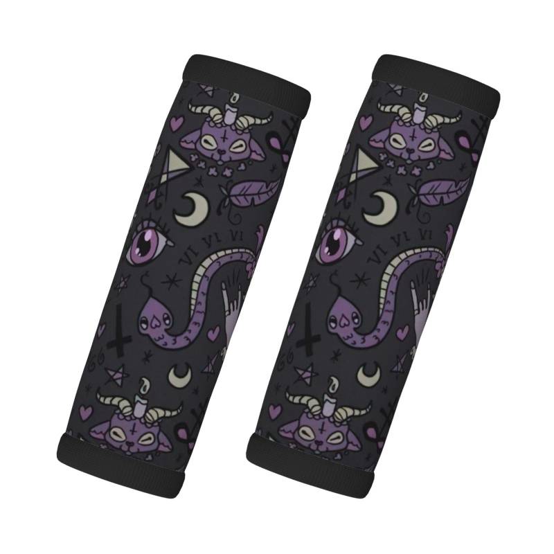 Gepäckgriffabdeckungen, personalisierbar, Zubehör für Griffe und mehr, Gothic-Motiv, Violett / Schwarz von CKGODGF