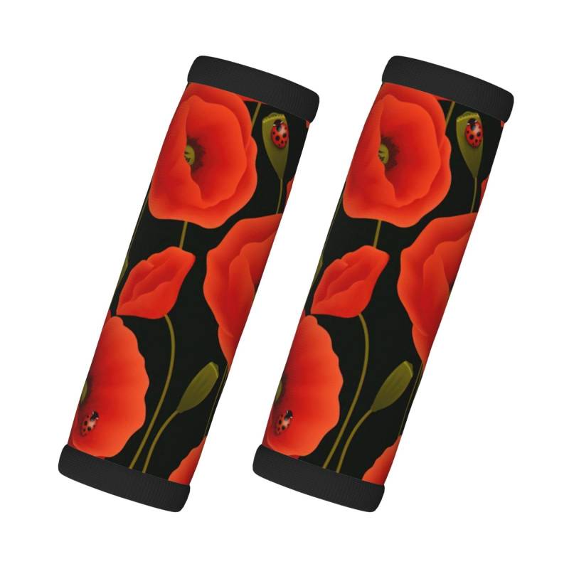 Gepäckgriffabdeckungen mit Mohnblumen-Aufdruck, personalisierbar, Zubehör für Griffe und mehr von CKGODGF