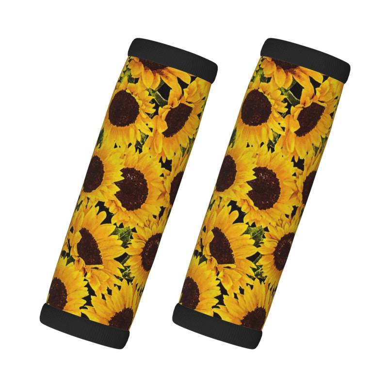 Gepäckgriffabdeckungen mit Sonnenblumen-Aufdruck, personalisierbar, Zubehör für Griffe und mehr, Gelb von CKGODGF