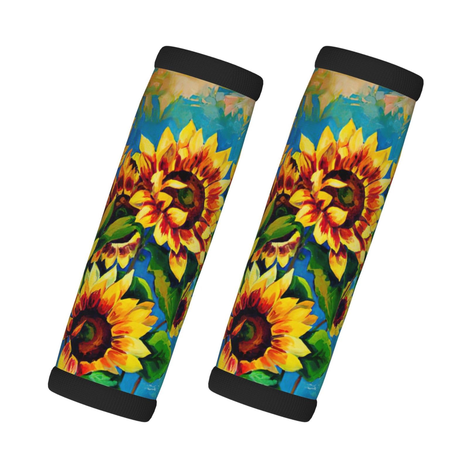 Gepäckgriffabdeckungen mit Sonnenblumen-Aufdruck, personalisierbar, Zubehör für Griffe und mehr von CKGODGF