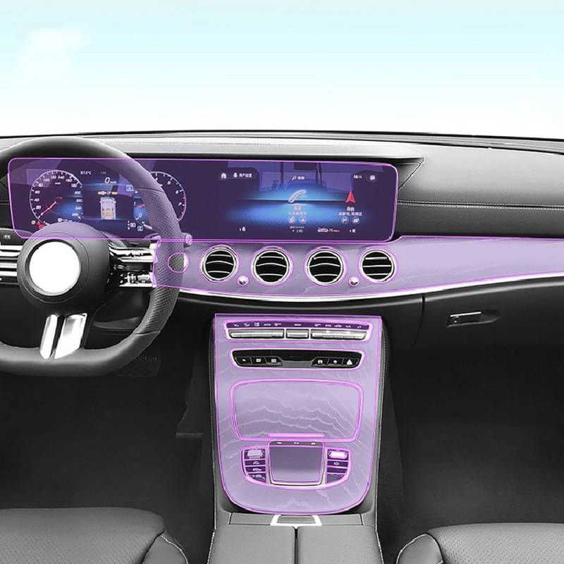 CKLS Auto-Interieur-Film Armaturenbrett Klavierbrett Verschiebung Mittelkonsole Anti-Kratz-TPU-PPF-Folie, für Mercedes Benz Klasse-E W213 2021-2023 von CKLS