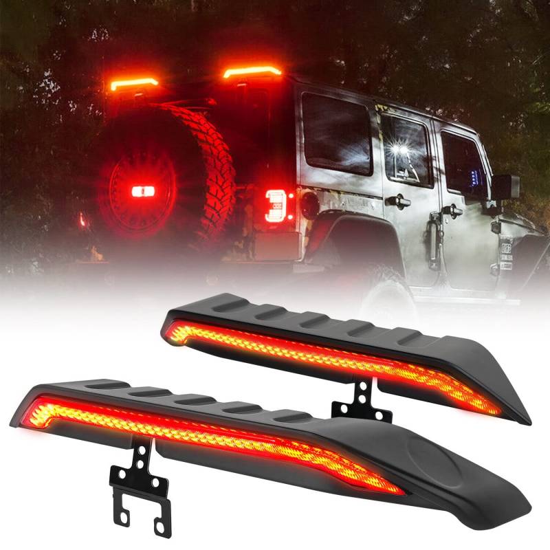 CKPEOR LED High Mount Bremslicht Kompatibel mit Jeep Wrangler JK JKU 2007-2018, Heckspoiler Drittes Bremslicht mit Blinkern von CKPEOR