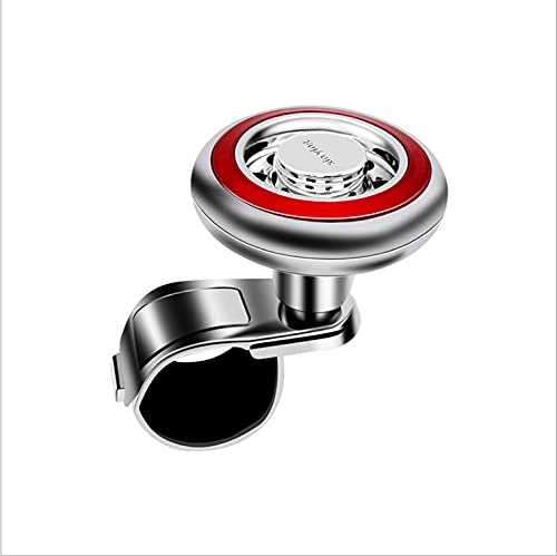 Lenkradknauf,Lenkknauf Auto Lenkradknopf Booster Kugel Metalllager Truck Power Griff Spinner Hilfsgrip Wende Helfer Styling Zubehör(Red) von CKryzillix