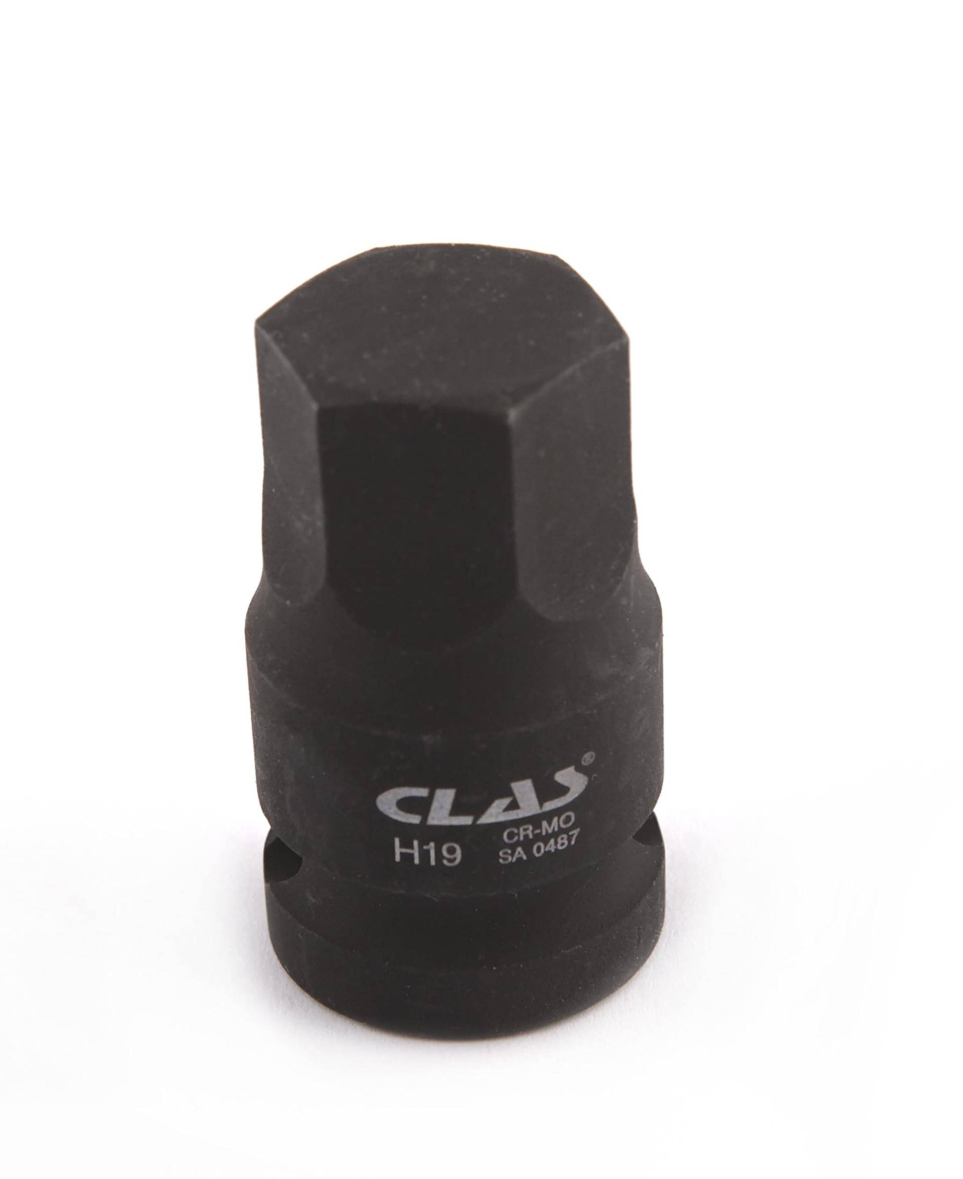 CLAS Equipements SA 0487 Stecknabenschuss, Sechskant, 19 mm, L.43 mm, 1/2 Zoll, Cr-Mo von CLAS Equipements