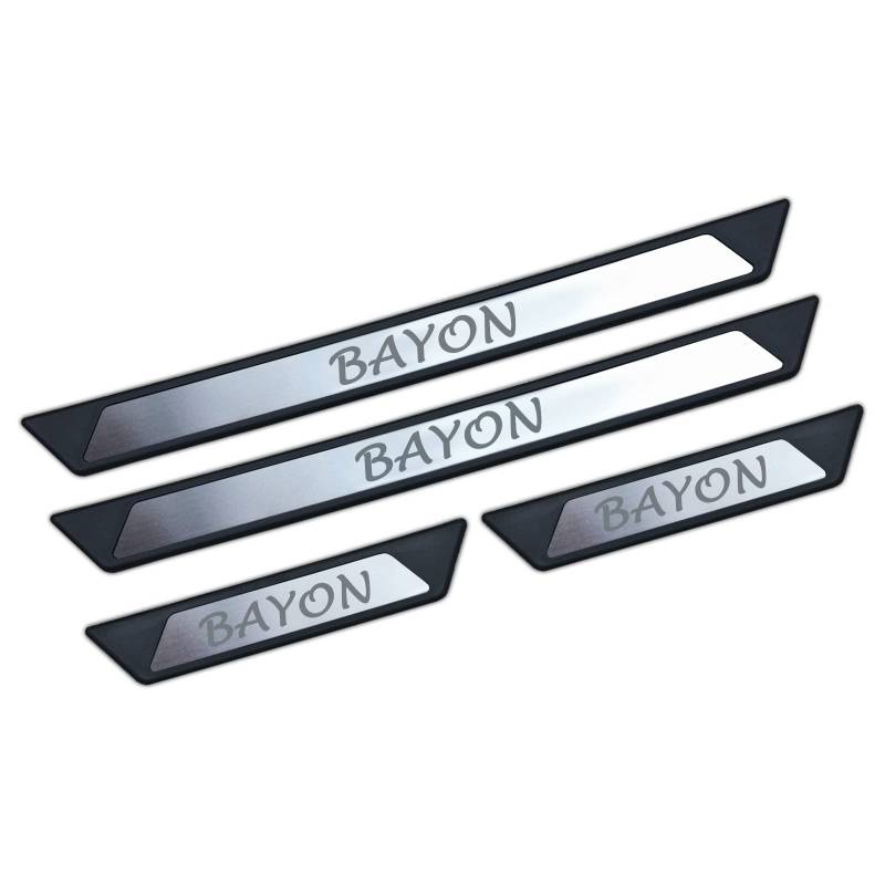 CLASS ACCESSORIES EOOD, Auto Einstiegsleisten Schutz Kompatibel mit Hyundai Bayon 2021-2022 4 Stück Edelstahl Trittplatten Kunststoff Kratzschutz Zierleiste Bayon Zubehör von CLASS ACCESSORIES EOOD