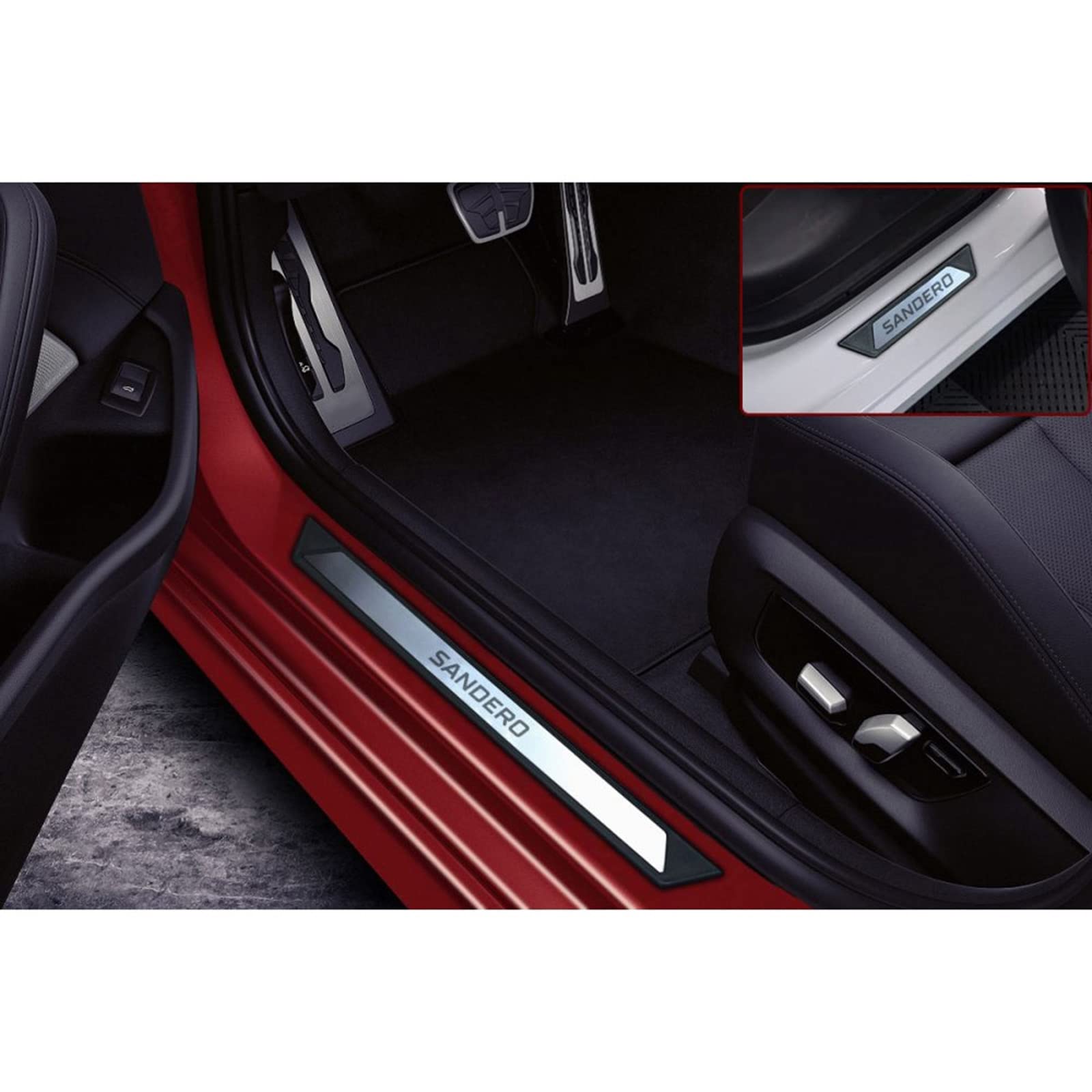 CLASS ACCESSORIES EOOD, Auto-Türschwellenschutz kompatibel mit Dacia Sandero I 2008-2012- 4 Stück Edelstahl Trittplatten, Auto Kratzer Abriebschutz Zierleiste, Autozubehör von CLASS ACCESSORIES EOOD