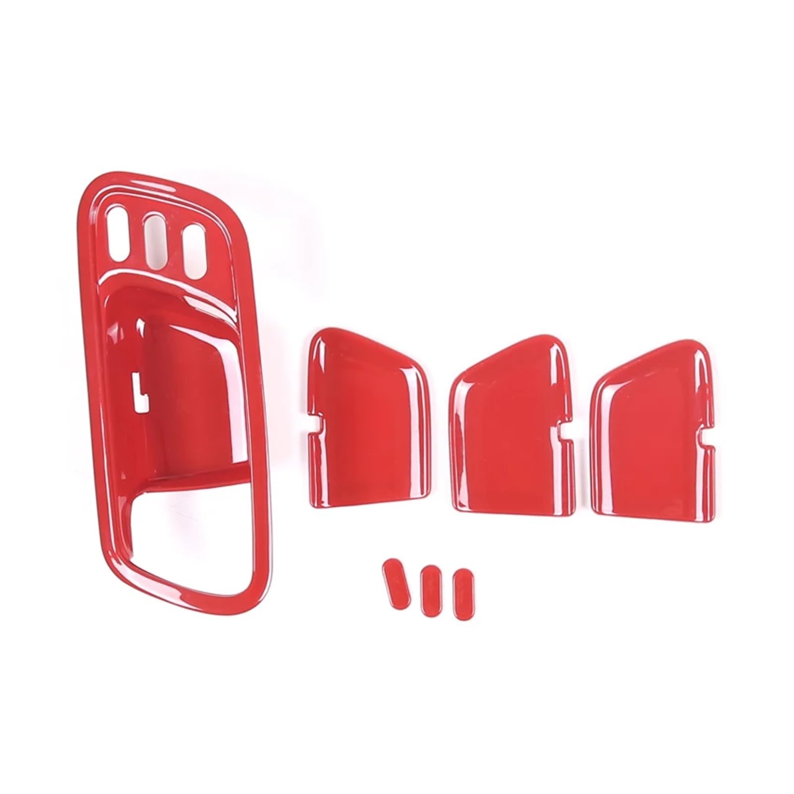 CLAWERN Kompatibel mit Pilot 2015–2022, ABS-Kohlenstofffaser/Mattschwarz/Rot, Autotür-Innentür-Schüssel-Abdeckung, Zieraufkleber, Autozubehör(Red) von CLAWERN