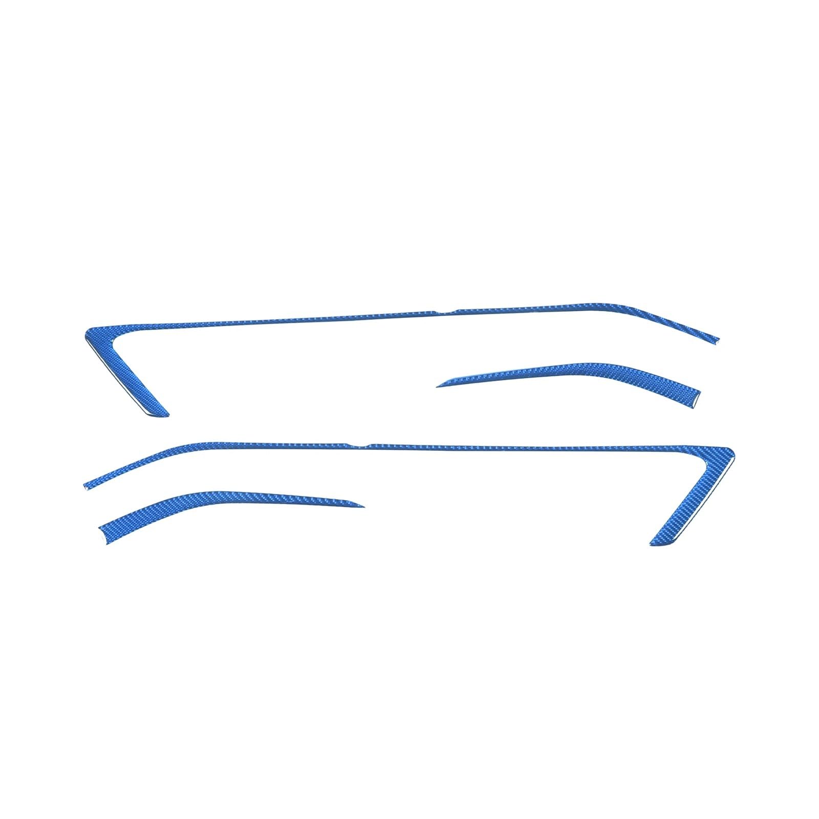 CLAWERN Weiche Carbon-Faser-Auto-Innentürverkleidung, lineare Zieraufkleber, kompatibel mit 2020–2023 Corvette C8 Stingray Z51 Z06 Auto-Zubehör(Blue) von CLAWERN