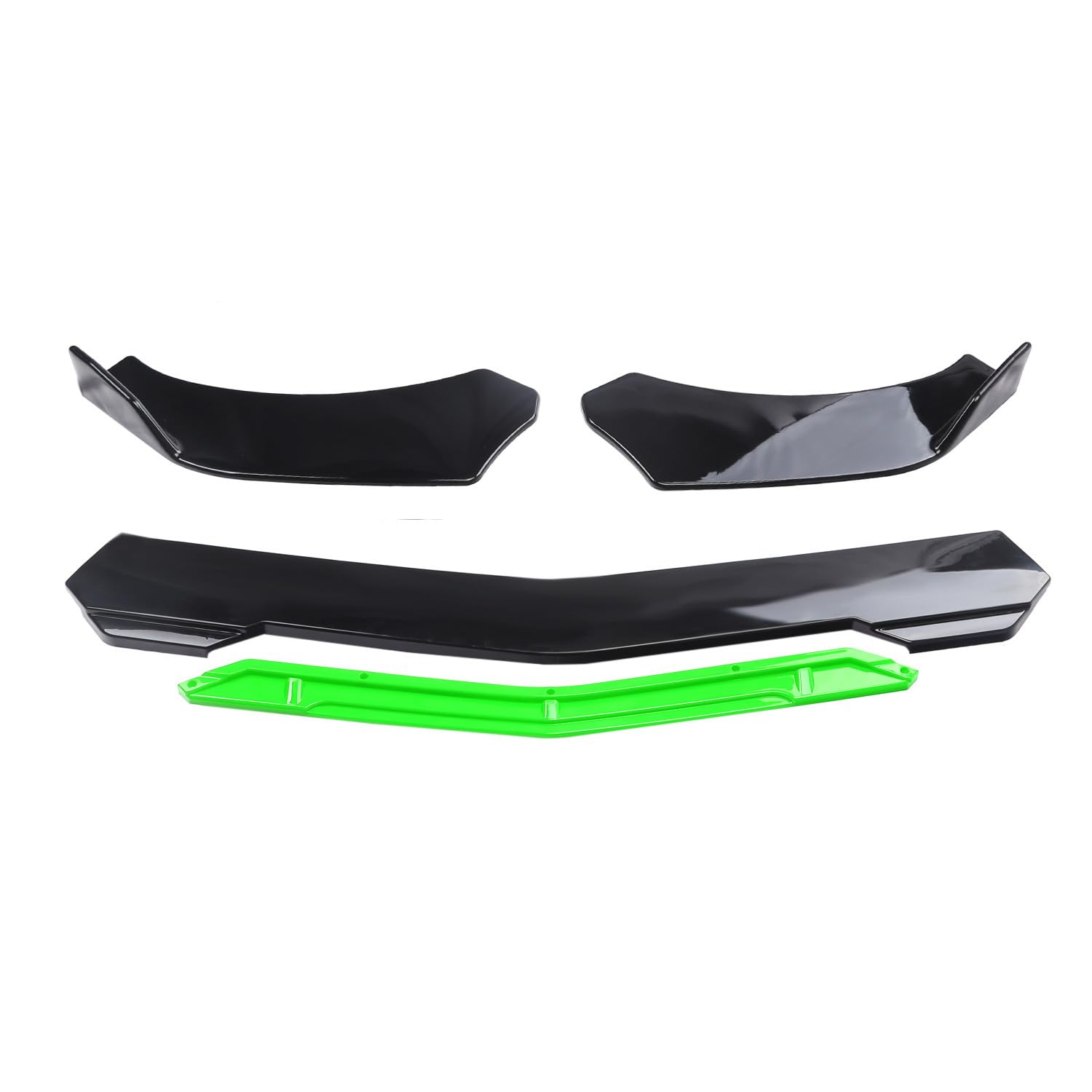 Auto Frontspoiler für Audi A4 (MK B9) 2016-2023,Antikolli Frontspoiler Stoßfängerlippe Diffusor Splitter Kinn Protector Auto Karosserie Zubehör,Bright Black+Green von CLEVEQ