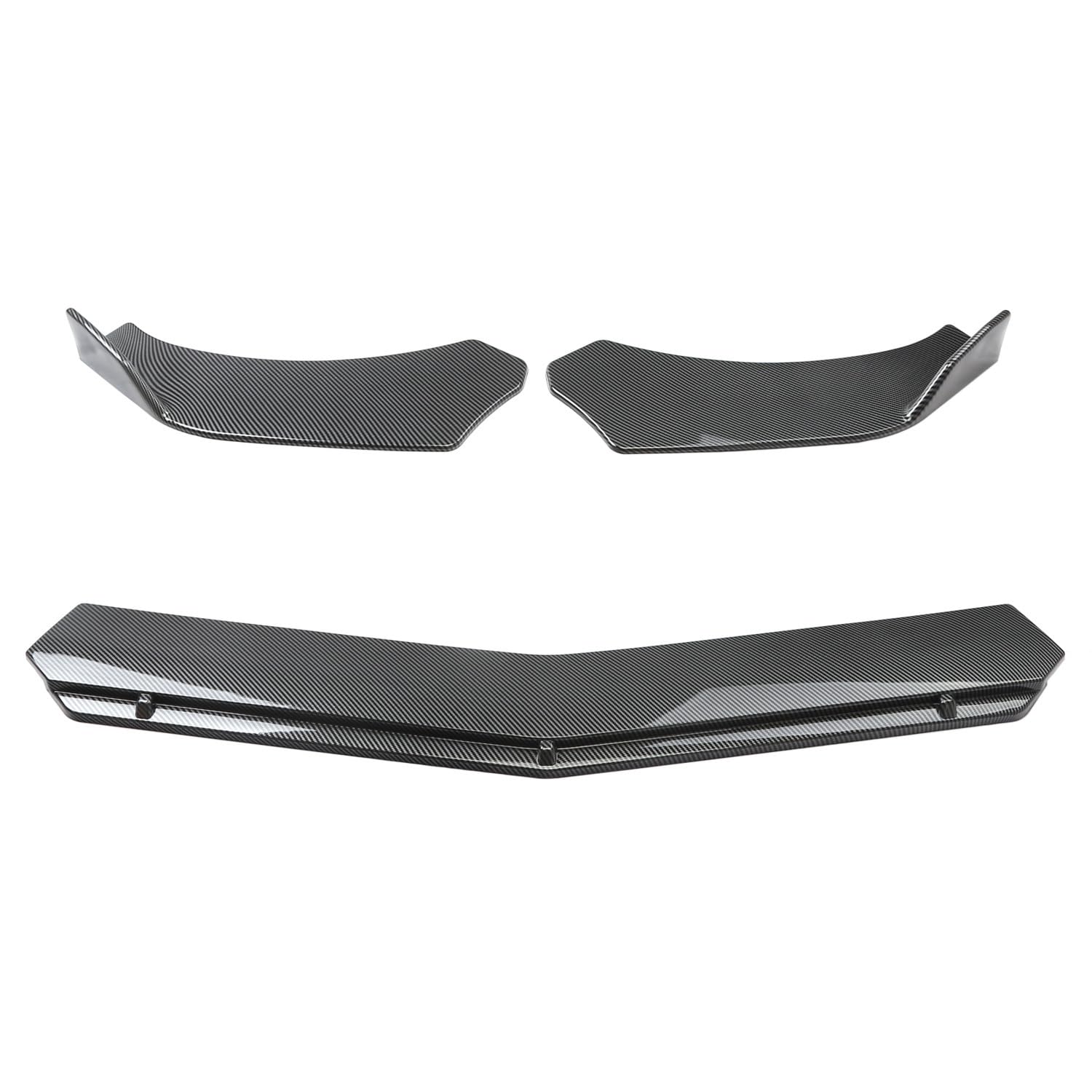 Auto Frontspoiler für Audi S6 2013-2019,Antikolli Frontspoiler Stoßfängerlippe Diffusor Splitter Kinn Protector Auto Karosserie Zubehör,Carbon Fiber Look+Black von CLEVEQ