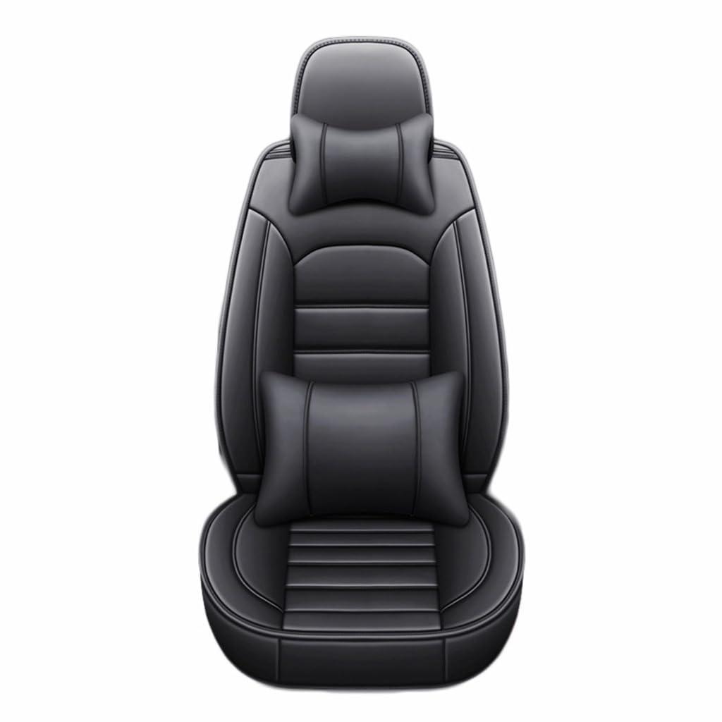 CLEVEQ Auto Sitzbezüge für Chrysler Grand Cherokee 2013-2017,Leder Sitzschoner wasserdichte Autositzbezüge Set Auto Sitzzubehör,Black von CLEVEQ
