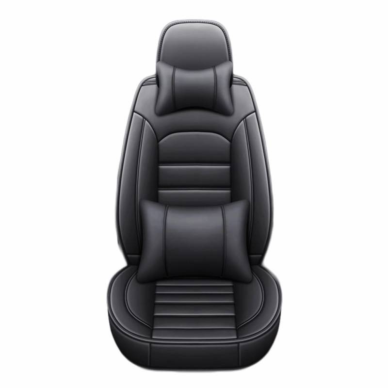 CLEVEQ Auto Sitzbezüge für Jaguar XFL 2017-2020,Leder Sitzschoner wasserdichte Autositzbezüge Set Auto Sitzzubehör,Black von CLEVEQ