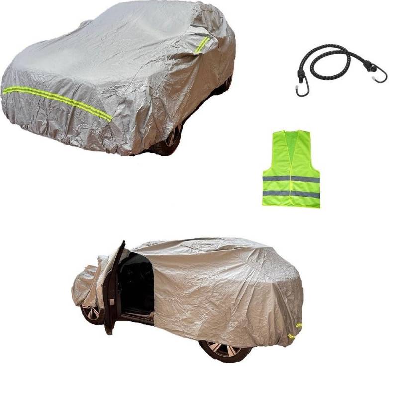 KOMPATIBEL MIT BMW I3 HAGELSCHUTZ AUTOABDECKUNG Fleece wasserdichte Anti-Kratz-Abdeckung XXL 572X215X150CM MIT SEITLICHEM Reissverschluss von CLICK & GO