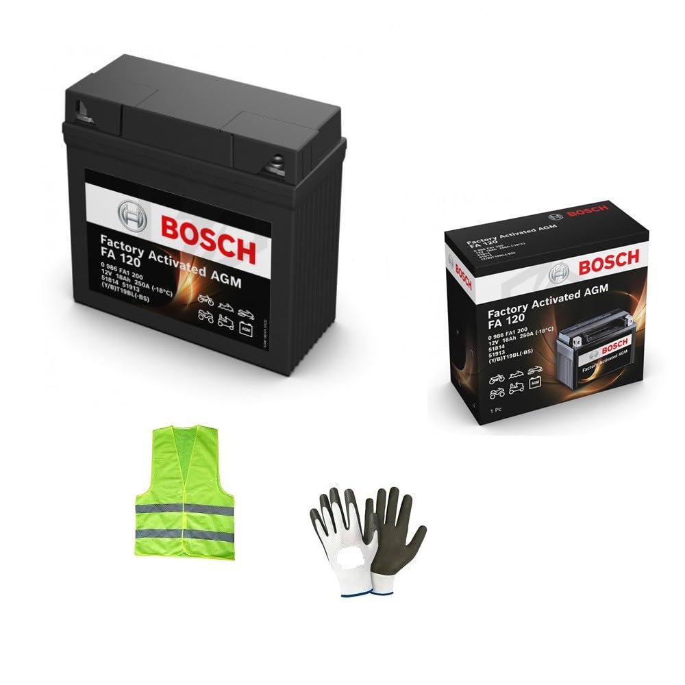 KOMPATIBEL MIT BMW R GS 1100 Jahr 1994 al 1999 Batterie YT19BL-BS Bosch FA120 Gel AGM-BEREITS AUFGELADEN UND BEREIT ZU VERWENDEN BATTERIEN 18AH 12 Volt 186X82X171CM von CLICK & GO