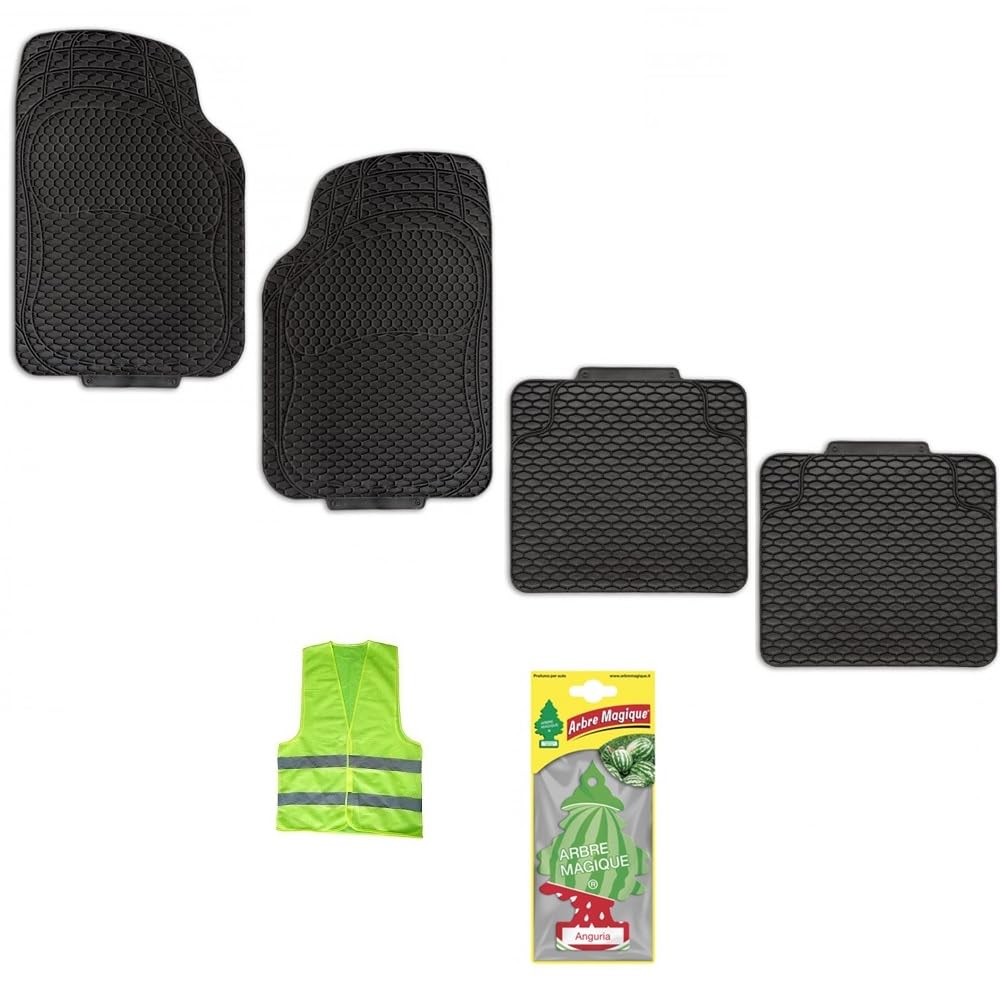 KOMPATIBEL MIT Ford S-MAX Set MIT 4 AUTOMATTEN, PVC-Teppich, rutschfest, RÜCKENFORMBAR, MIT VORSCHNITT. VORDERSEITE: 69X45, RÜCKSEITE: 42X45 von CLICK&GO