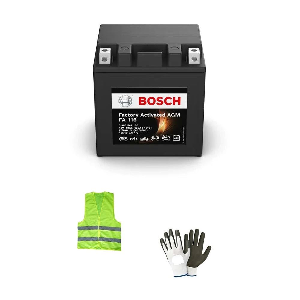 KOMPATIBEL MIT GILERA Runner SP 180 pro Jahr 1999 al 2002 BATTERIE YB10L-B BOSCH FA116 YB10L-A2/B/B2 BEREITS GELADEN UND EINSATZBEREIT GEL-SLA 10 AMPERE 12V 90X133X142MM von CLICK & GO