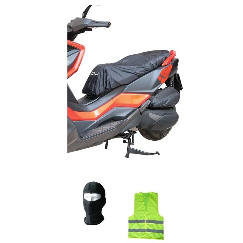 KOMPATIBEL MIT Honda Forza 750 Abdeckung SITZBEZUG OJ WASSERDICHTER SITZSCHUTZ-REGENABDECKUNG FÜR Motorrad-ROLLERSATTEL, GRÖSSE XL 120X75CM von CLICK & GO