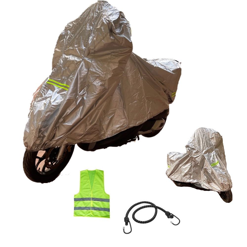 KOMPATIBEL MIT KYMCO Dink 50 LC Abdeckung FÜR Motorrad-Roller wasserdichte Nylon GRÖSSE L FÜR Motorrad-Roller MIT Fluo-Streifen 232X100X125CM von CLICK & GO