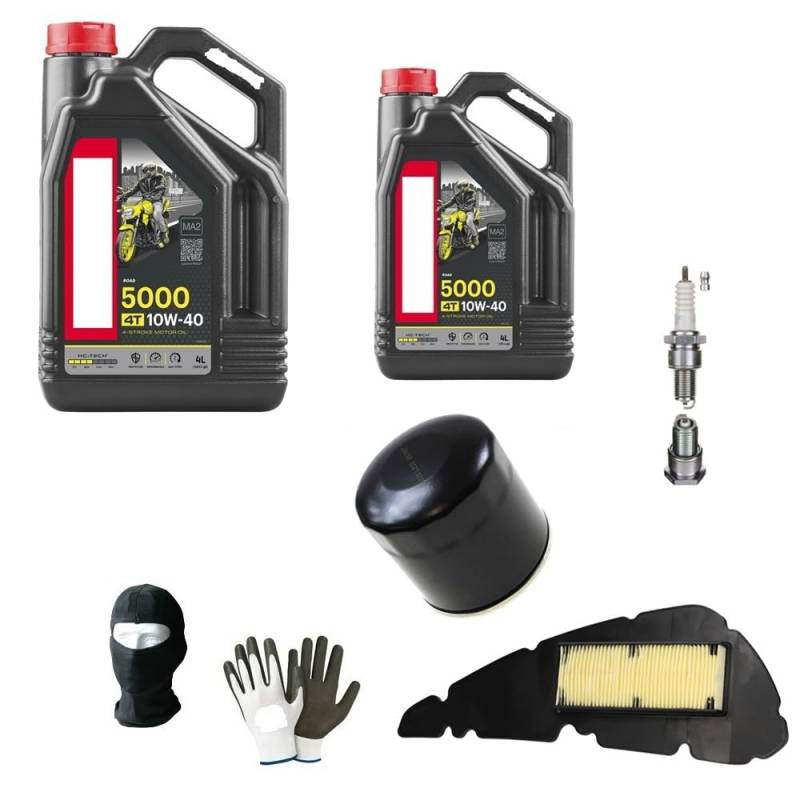 KOMPATIBEL MIT Peugeot LUDIX 50 Classic BIPOSTO Service-KIT FÜR Roller 2 Liter ÖL 10W40 5000 4T HC-TECH Technology+ÖLFILTER+LUFTFILTER+ZÜNDKERZE von CLICK&GO