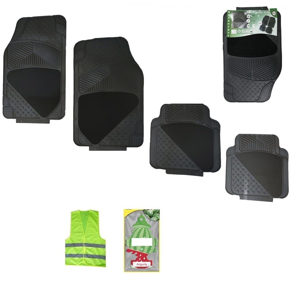 KOMPATIBEL MIT Volvo S60 Set MIT 4 AUTOMATTEN AUS PVC + MATTEN TEPPICHMATTEN IN SCHWARZ ZUSCHNITT AUS 4 TEILEN 2 VORNE: 72X44,5CM+2 HINTEN: 45X46CM von CLICK&GO