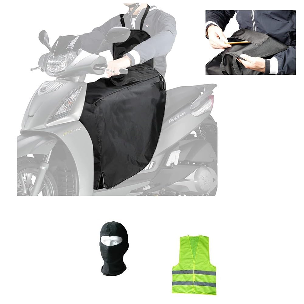 KOMPATIBEL MIT Yamaha N-MAX 155 BEINABDECKUNG ZUM TRAGEN FÜR wasserdichte Scooter-THERMODECKE MIT LÄTZCHEN FÜR Regen, Wind, KÄLTE Schutz FÜR DIE Beine Brust von CLICK & GO