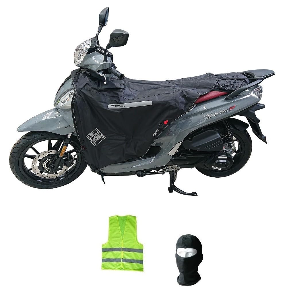 Kompatibel mit SYM Symphony 125 St par Jahr 2023 Beinabdeckung R227-X TERMOSCUDO Tucano Urbano Thermodecke wasserdicht innen aus Eco-Fell, speziell für Roller von CLICK & GO