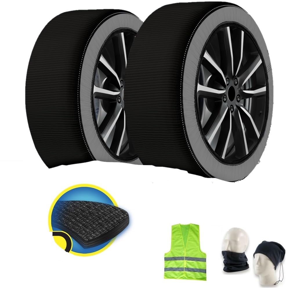 SCHNEESOCKEN 125/80 R15 Reifen MIT FELGE 15 MESSEN S ZUGELASSENES Paar Schnee-/EIS-SOCKEN Anti-RUTSCH-Set MONTIERT AN DEN ANTRIEBSRÄDERN MAX. 30 KM/H FÜR PKW, SUV, 4×4, Vans von CLICK&GO