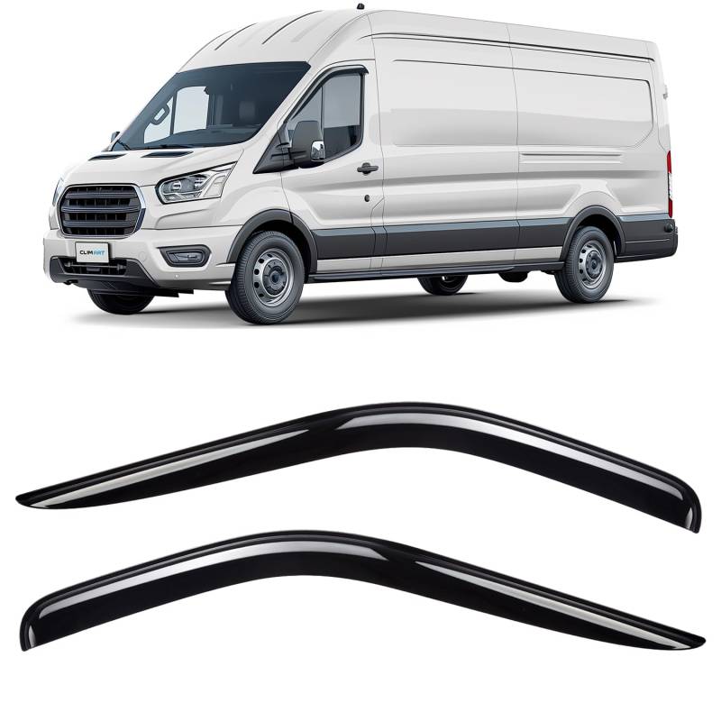 CLIM ART Windabweiser für/kompatible mit Ford Transit 2013-2024 Van, Autofenster Regenschutz, Regenabweiser, Anklebbare Deflektoren, 2 Stück von CLIM ART