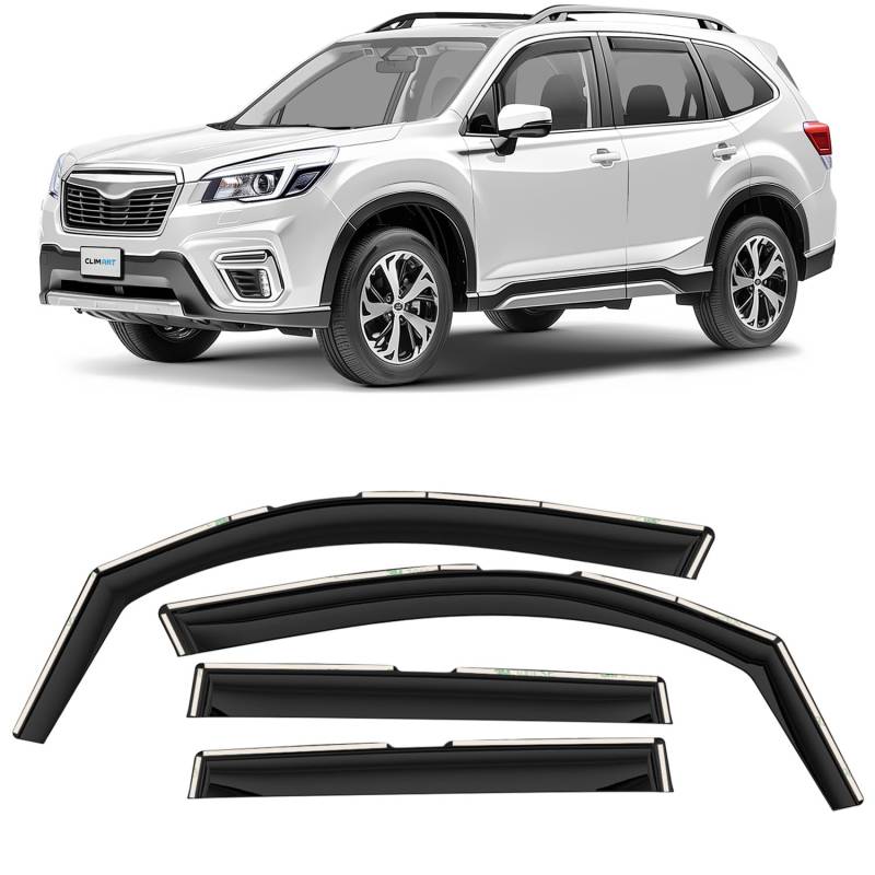 CLIM ART Windabweiser für/kompatible mit Subaru Forester 2018-2024 Autofenster Regenschutz, Regenabweiser, Integrierte Deflektoren, 4 Stück von CLIM ART