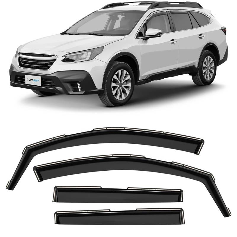 CLIM ART Windabweiser für/kompatible mit Subaru Outback 2020-2024 SUV, Autofenster Regenschutz, Regenabweiser, Integrierte Deflektoren, 4 Stück von CLIM ART