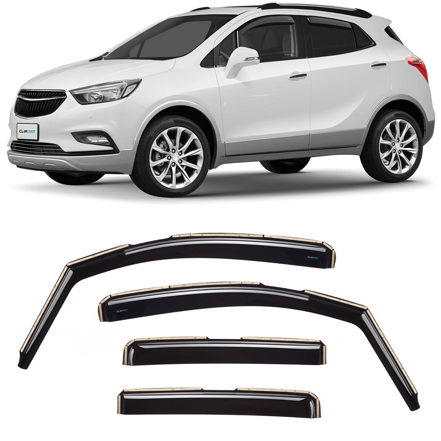 CLIM ART Windabweiser für Vauxhall Mokka 2012-2019 Autofenster Regenschutz, Regenabweiser, Integrierte Deflektoren, 4 Stück von CLIM ART