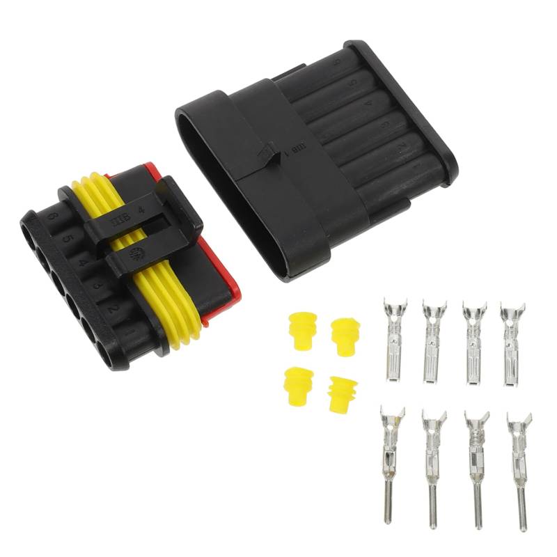 CLISPEED 1 Satz wasserdichter Stecker Crimpverbinder Kreuzung Abzieher W-lan Kabelsatz Kfz-Steckverbinder -polige Stecker Autokabelstecker 6-poliger Stecker Kfz-Stecker und -Buchsen Nylon von CLISPEED