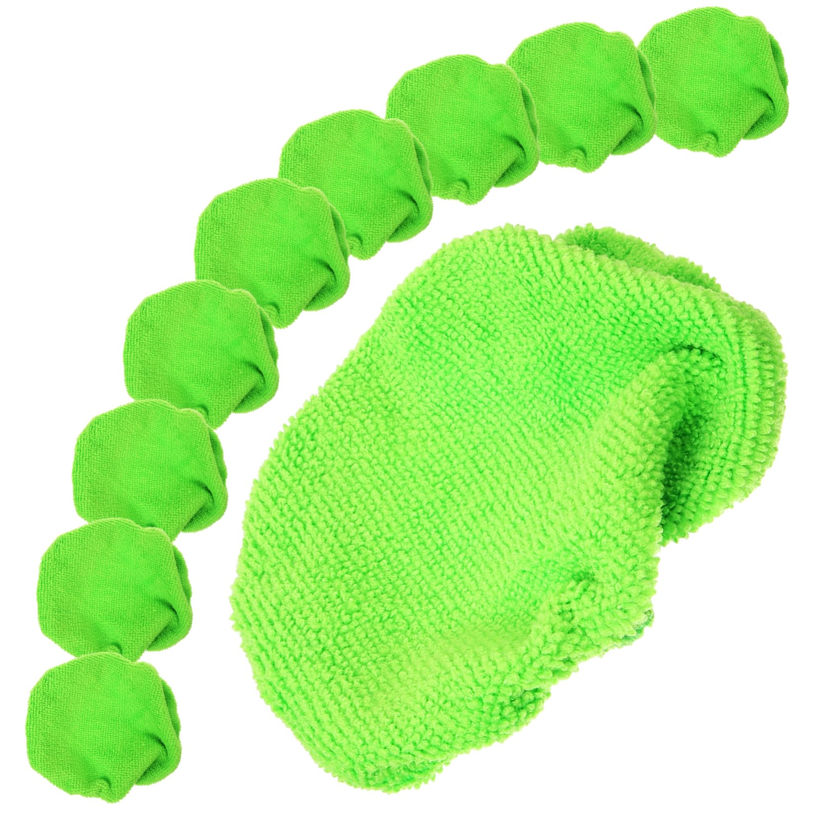 CLISPEED 10 STK Auto-Reinigungsbürstentuch Autowaschstab Wiederverwendbare Pads windscreen Cleaner Windshield Cleaner Ersatztuch für die Scheibenreinigungsbürste Polyester Light Green von CLISPEED