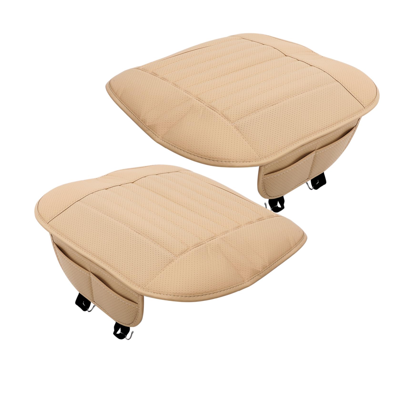 CLISPEED 2st Autositzschutz Innere Abs Abdeckung Autohaken Für Kopfstützen Sitzerhöhung Rückseite Stiefel Unterlage Steißbein Sitzbezüge Für Rücksitz Passieren Luft Halter Pu-leder Beige von CLISPEED