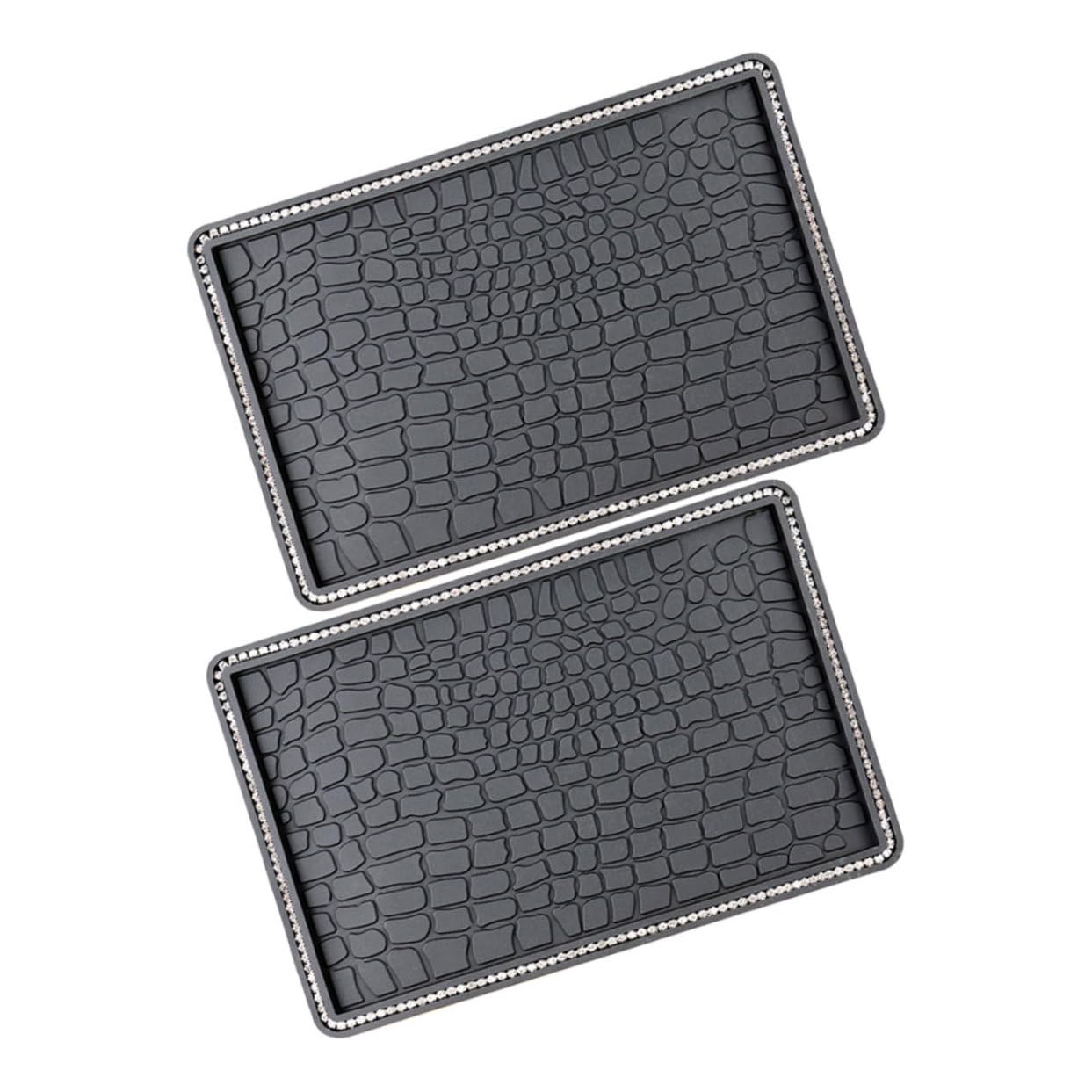 CLISPEED 2st Die Autofussmatte rutschfeste Montageunterlage Handy Matte Anti-rutsch-pad Strass-autozubehör Pads Für Auto-armaturenbrett rutschfeste Armaturenbrettauflage Grey PVC von CLISPEED