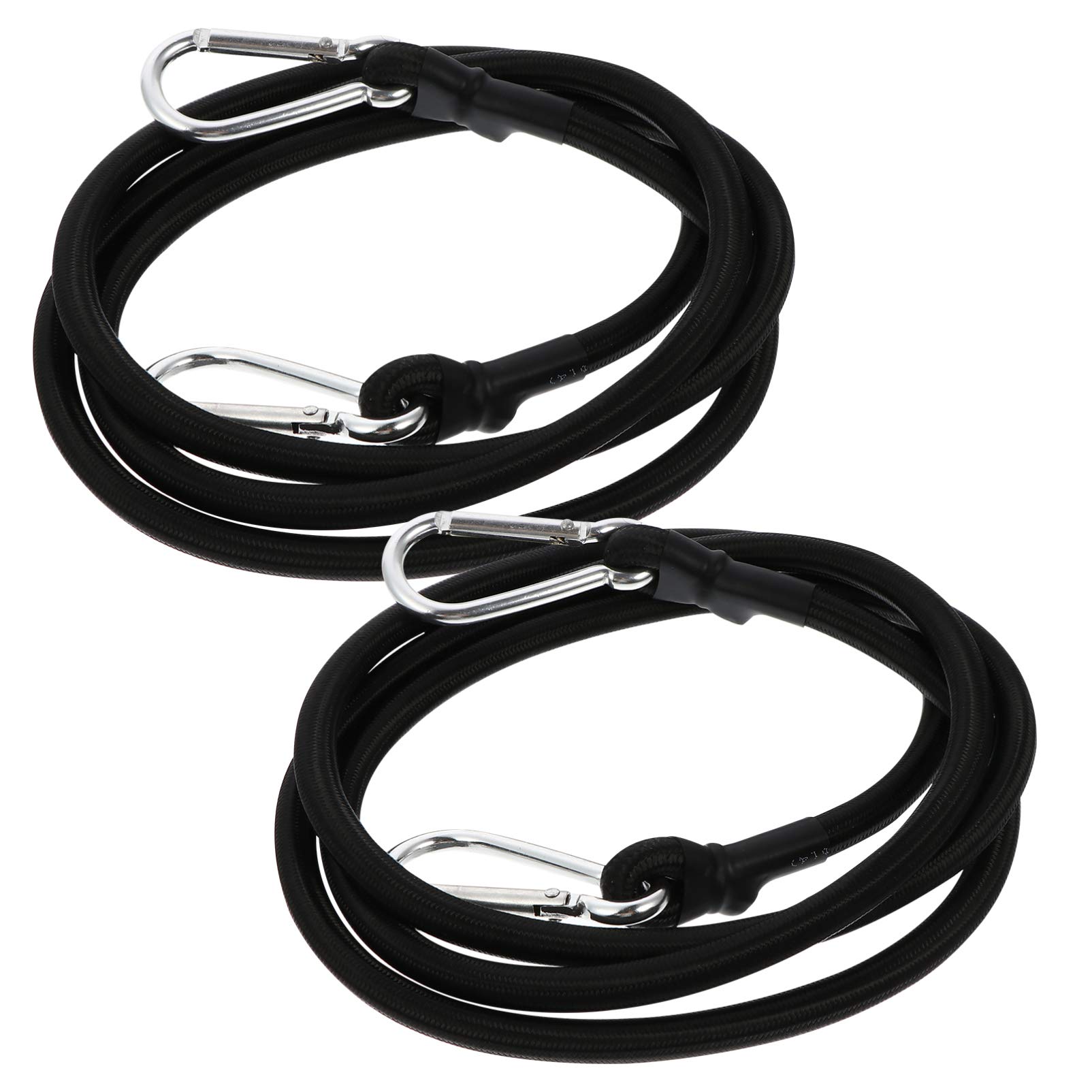 CLISPEED 2st Regalbindeseil Kabel Frachtbinder Elastisch Gepäck-Bungee-Seil Strapazierfähiger Binder Frachtschnur Koffergürtel Ladungsspanngurt Hochleistungs-Bungee-seile Black Polyester von CLISPEED