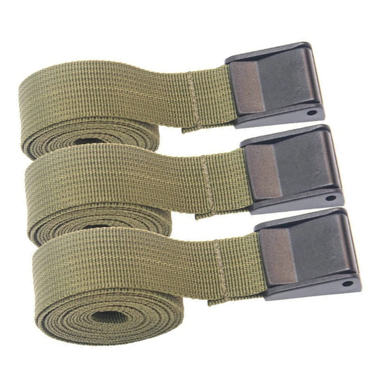 CLISPEED 3St Gepäckband Pavillon Befestigungsgurte Clip Holzarbeiten Überdachung Männer Camping-Krawattenbänder Camping-Zurrgurte Ladungssicherungsgurt Spanngurte PP-Gurtband Olive Green von CLISPEED