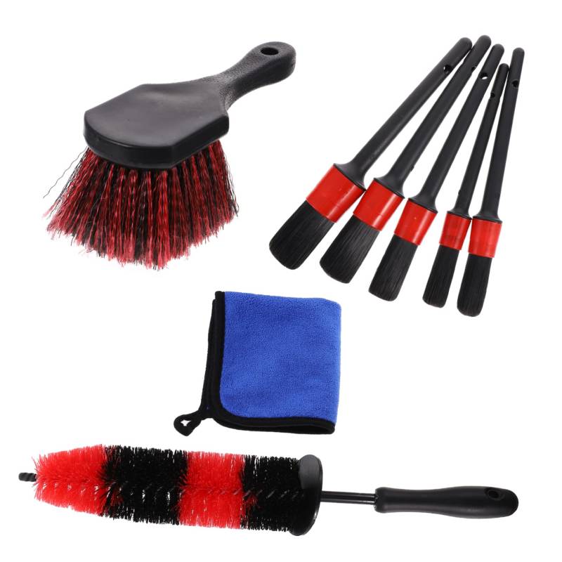 CLISPEED 8St Auto reinigungsbürste doppelt Müll Schwimmbad wischen Bausatz autopinselset Auto Pinsel Set autopflegeset Tire Brush Auto reinigungsmittel Bürste zum Reinigen von Rädern Vlies von CLISPEED