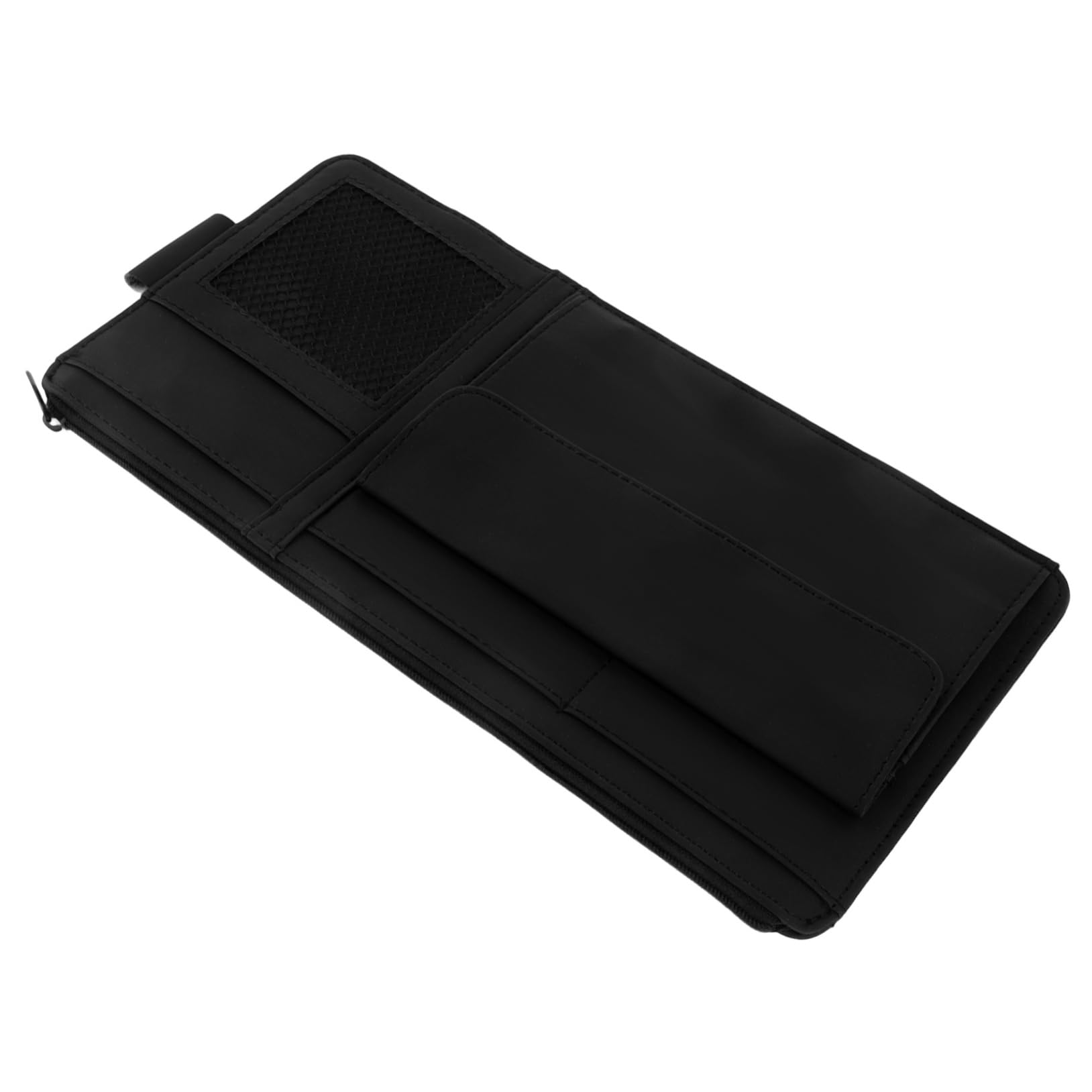 CLISPEED Auto-aufbewahrungsclip-Regal Aufbewahrungstasche Auto Zubehör Kartenetui Autozubehör Auto-sonnenblenden-Organizer Autodokumentenhalter Für Das Auto Autokarten-hülle Pu-Leder Black von CLISPEED