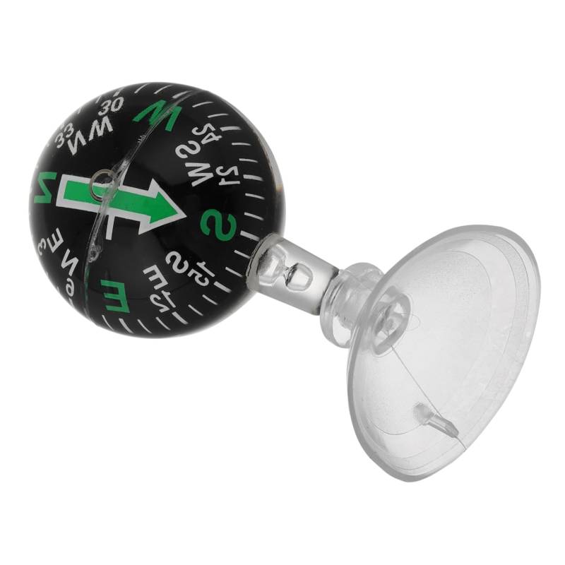 CLISPEED Autokompass Saugnäpft Cup Universal Compass Boat Form Tablett Transparente Kabelbindungen Outdoor Armaturenbrett Tragbare Kompass Header Stifte Kopfteilhalterung Thermometer von CLISPEED