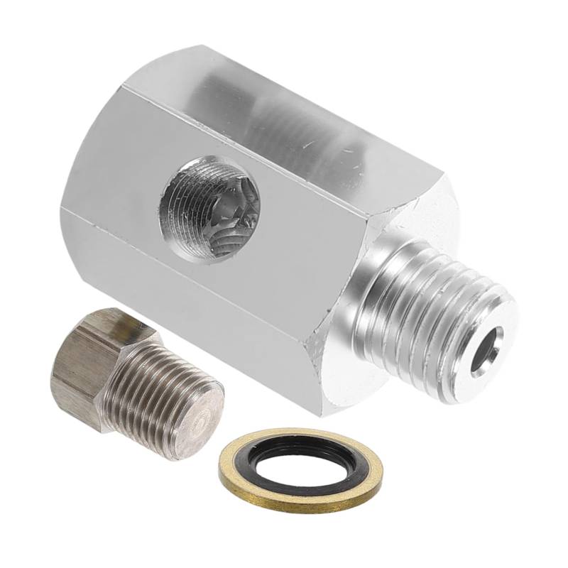 CLISPEED Für Öldruckmesser Npt-t- T-förmige Anschlüsse Für Öldrucksensoren Turboadapter Aus Edelstahl Manometer-schlauchadapter Turbo-anschlussstück Aluminiumlegierung von CLISPEED