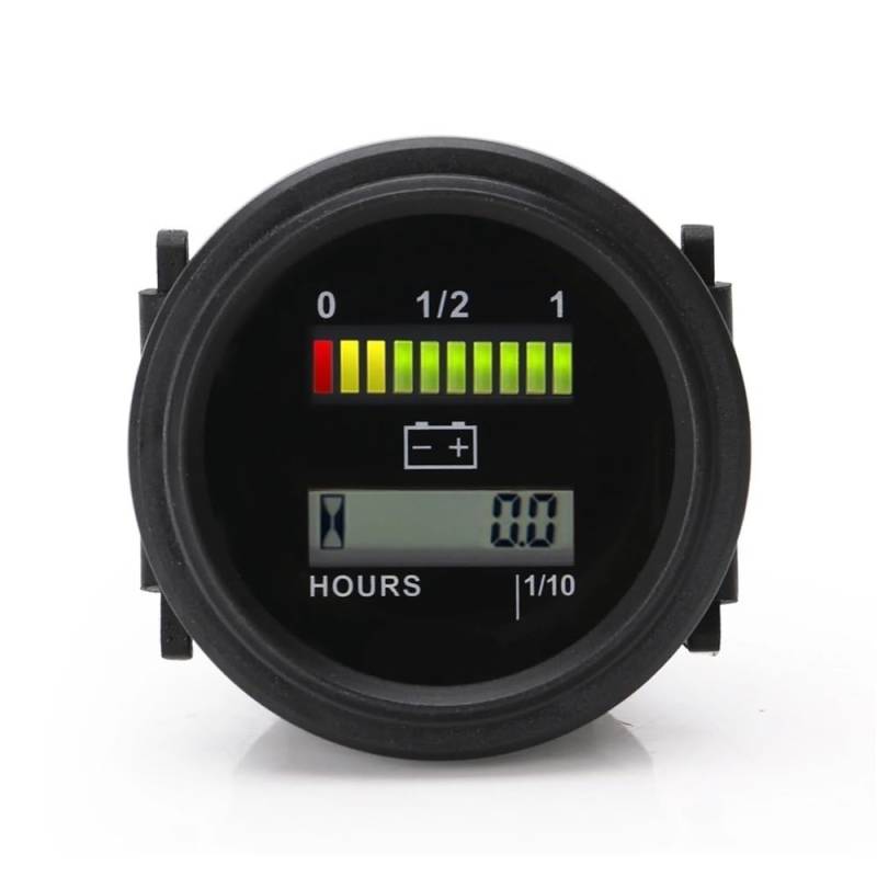 Digitaler LCD-Stundenzähler, Motorradanzeige, kompatibel mit 12 V, 24 V, 36 V, 48 V, 72 V Blei-Säure-Batterien von CLIVPBXW